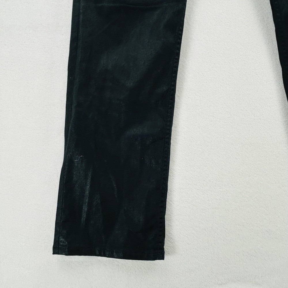 GAP Jeans Womens 12 Tall Black Vintage Slim Mid Rise Coated Denim Stretch Shiny - Picture 12 of 16